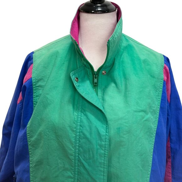 VTG Alfred Dunner 80/90s Colorblock Nylon Windbreaker Large Jacket Womens Retro - Picture 7 of 11